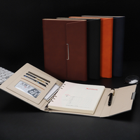Tri-fold A5 Loose-leaf Notebook Business Meeting Office Record Book Cover Notebook
