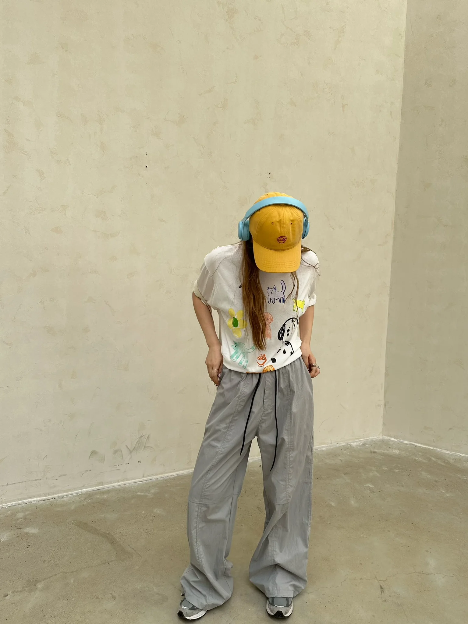 

Slimming High Waist Wide Leg American Casual Pants Women's Loose Workwear Trousers Xiao en Meimei Hong Island Sunset