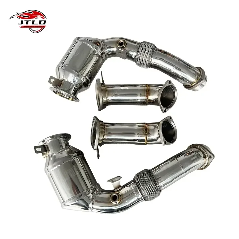JTLD Exhaust Stainless Steel Catted Exhaust Downpipe for BMW BMW X5 X6 X7 G05 G06 G07 M60i