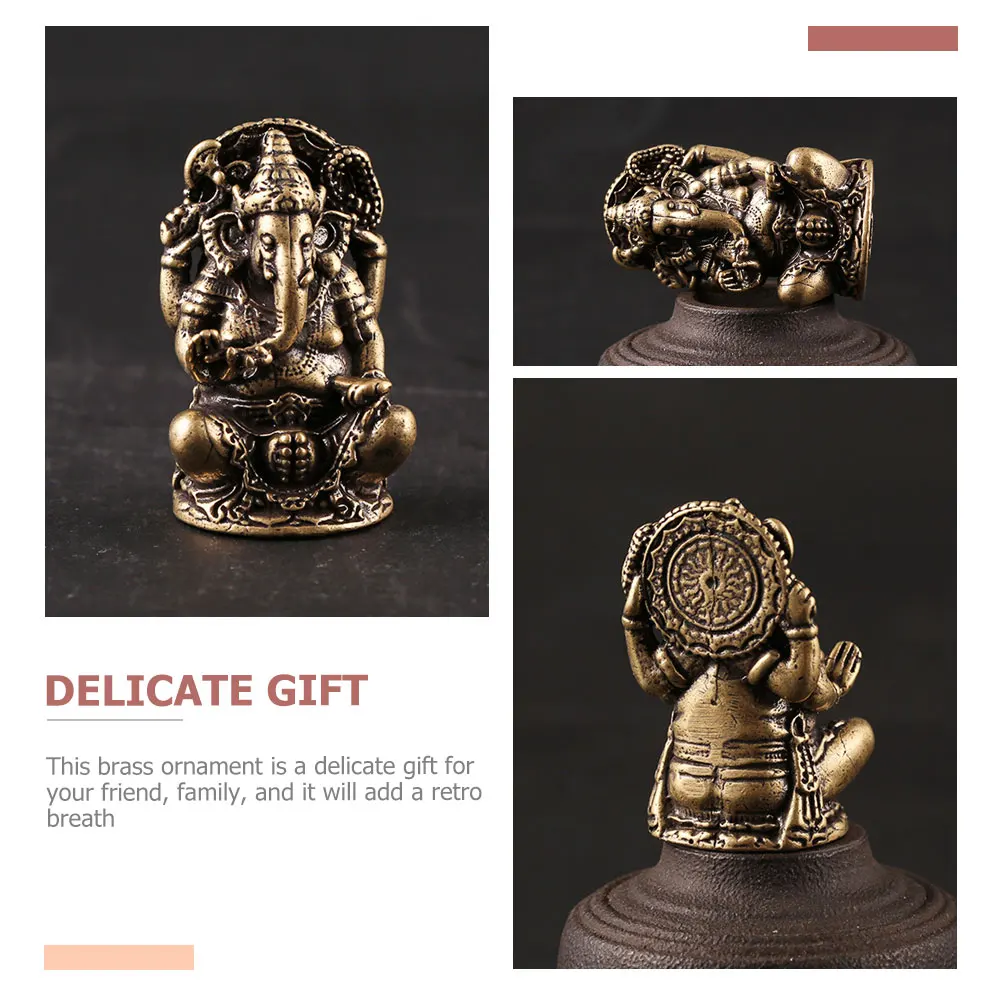 

2 Pcs Buddha Statue Ornament Vintage Home Decor Statues and Figurines Brass Desk Car Craft Miniature Copper