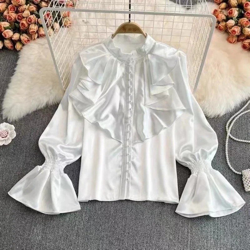 Victorian Gothic Vintage Lolita Shirts Women Elegant Lace Patchwork Batwing Sleeve Blouse Tops Female Y2k Aesthetic JK Blusas