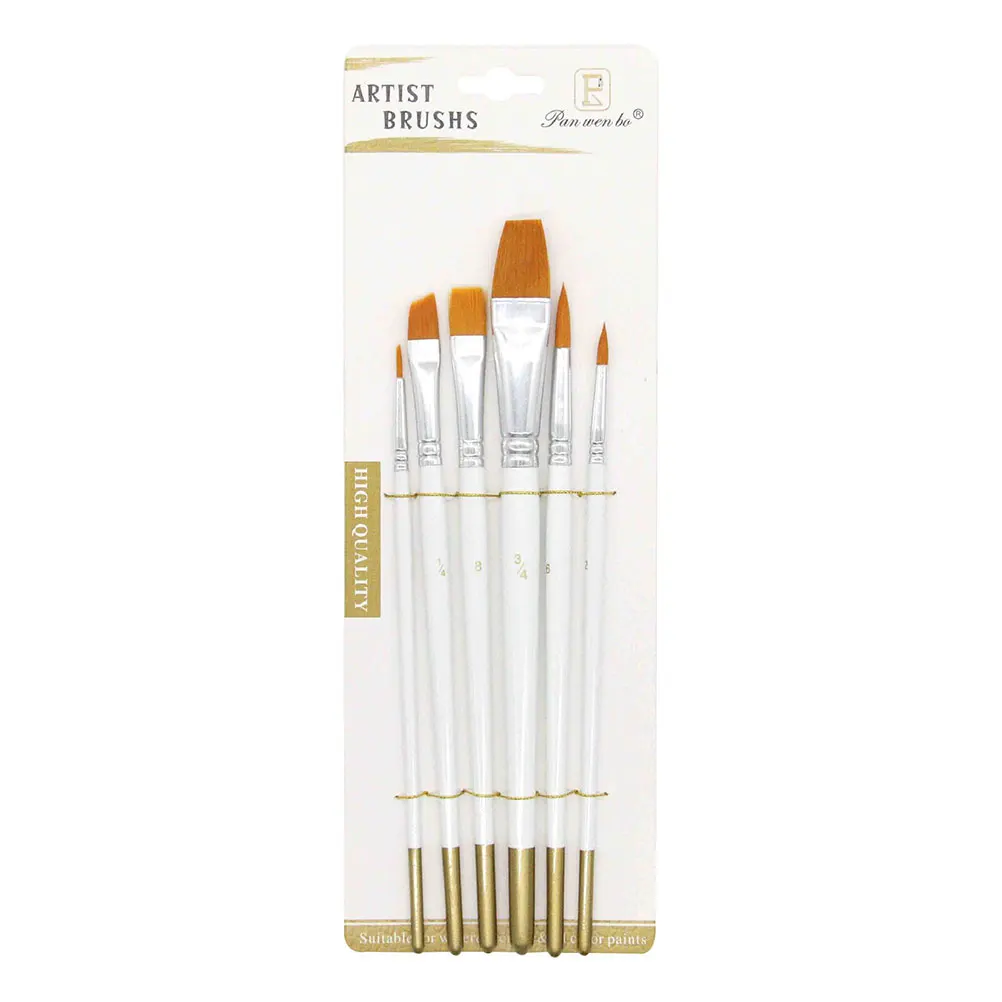 

6 Pcs Brush Set Handmade Paint Brushes Oil Painting Filling Professional Bamboo for