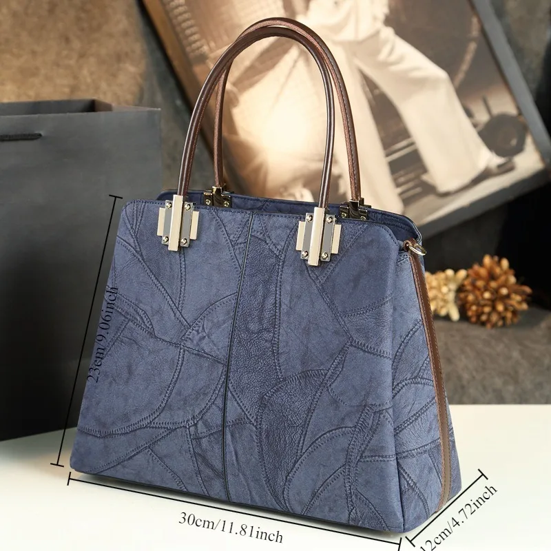 

Vintage 2026 new fashionable large-capacity handbag, matte leather messenger bag, mother's bag