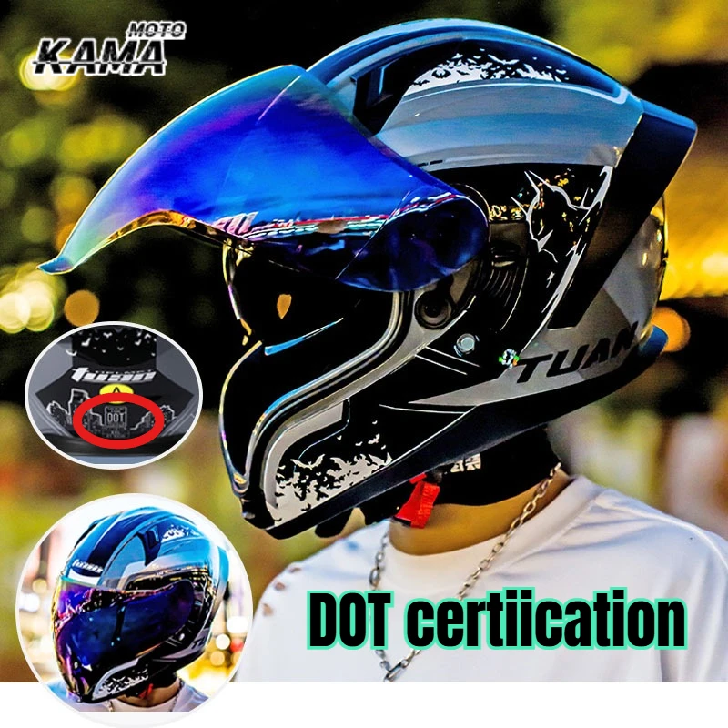 

New Flip Up Motorcycle Helmet 3C Certified Lightweight Full Face Helmet for Men Women All Seasons DOT Certiication