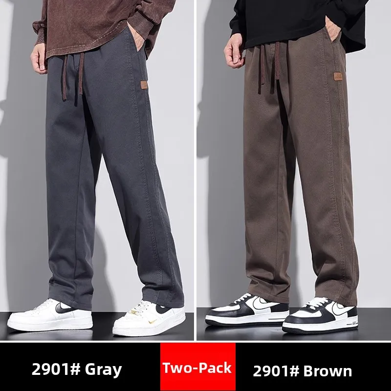 

Loose Straight Leg Workwear Trousers for Men Spring Autumn Casual Pants Suitable for Office Work Wear And Durable