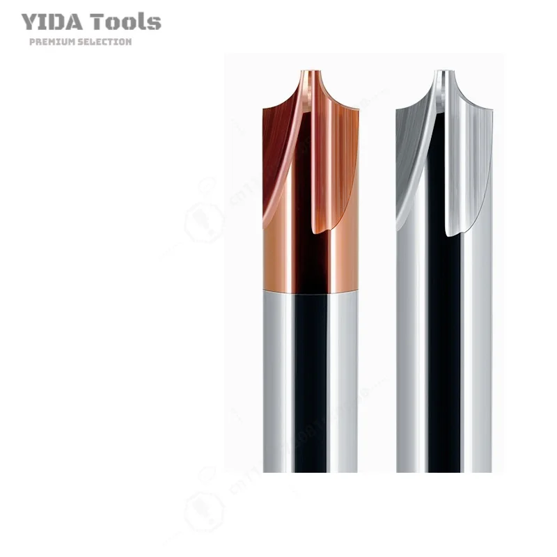 R0.3 * D4 * 50L * 4T Steel 55 Degree 4 Flutes Tungsten Carbide Inner R End Milling Coated Chamfer MillingCutter Concave Arc Tool