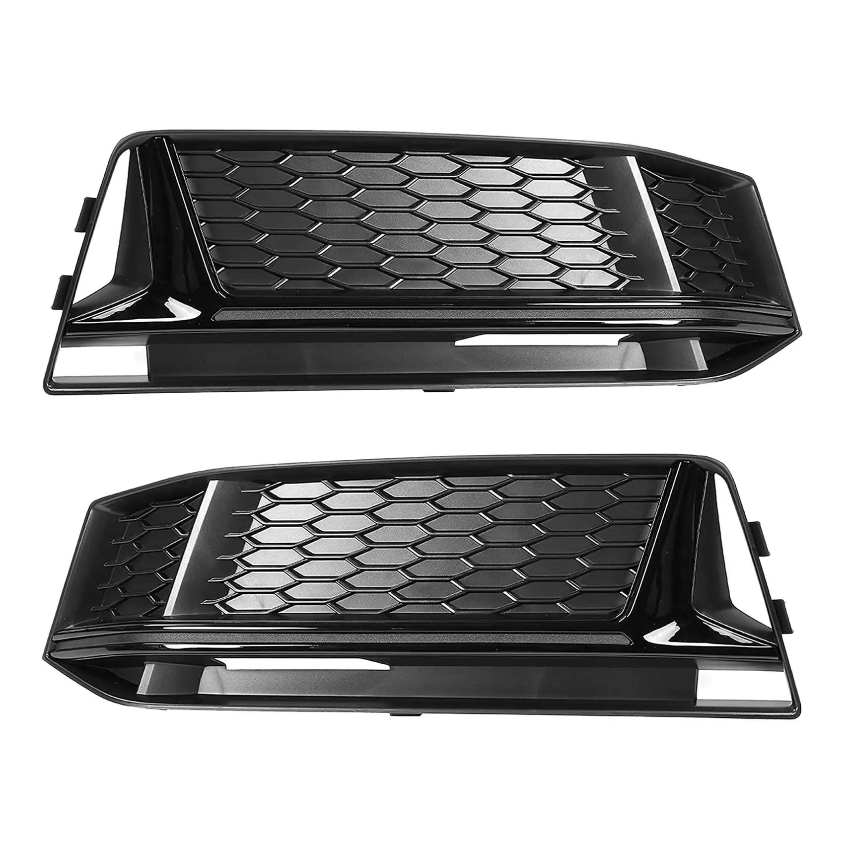 

Car Front Fog Light Grill Grille Lamp Cover Honeycomb Hex for -Audi A4 B9 S-Line S4 2016-2018 8W0807681K 8W0807682K