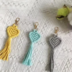 Bag Pendants Keychain Accessories Handmade Rope Weaving Heart Tassel Keychains Key Accessories Bag Jewellery Creative Small Gift