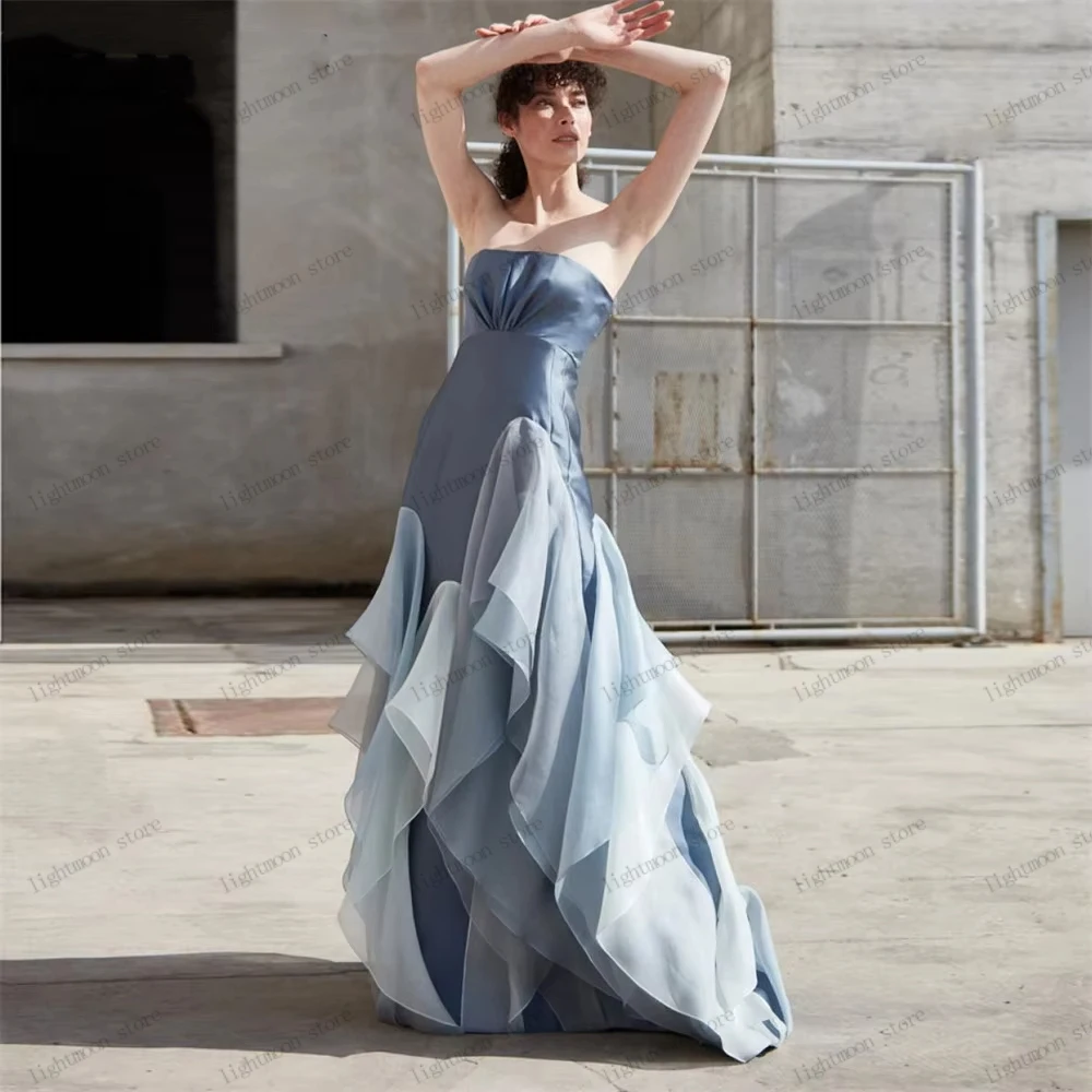 

Graceful Evening Dresses Satin Prom Dress Simple Strapless Backless Robes Floor Length Vintage Vestidos De Gala Customized 2026