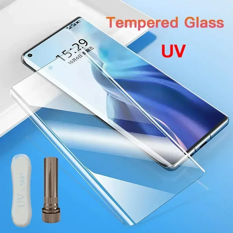 

1-3PCS UV Tempered Glass For OPPO Realme 14 13 12 11 10 GT 6T 7 Pro Plus Full Cover Glue Curing For Realme13 Screen Protector