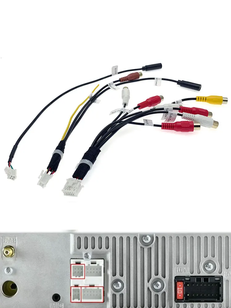 Kabel audio, subwoofera, kamery, wideo, RCA, AUX, kabel wyciszający, wiązka przewodów do radia samochodowego Pioneer DMH-160BT 1700NEX 1770NEX W2770NEX — 2