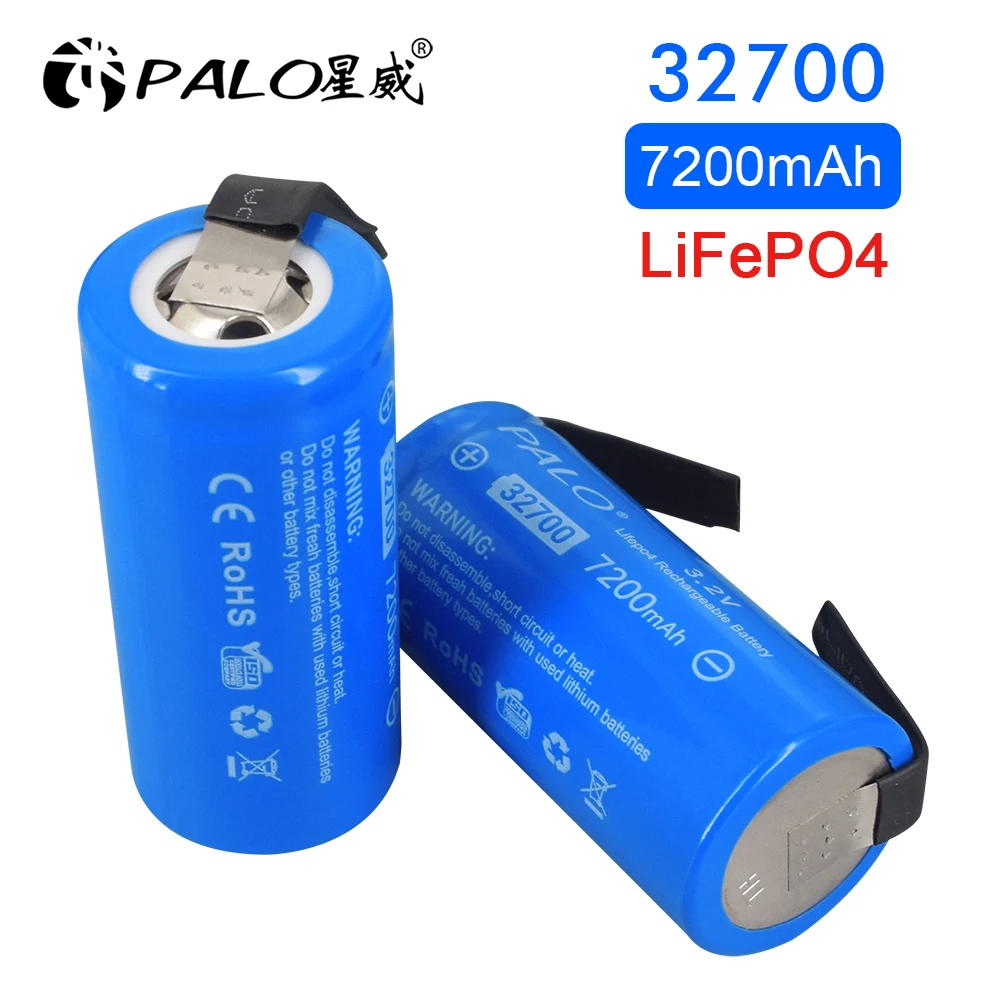 PALO 3.2V 32700 LiFePO4 bateria 7200mAh 35A ciągłe rozładowanie maksymalnie 55A bateria wysokiej mocy 32700 DIY bateria + arkusze niklu