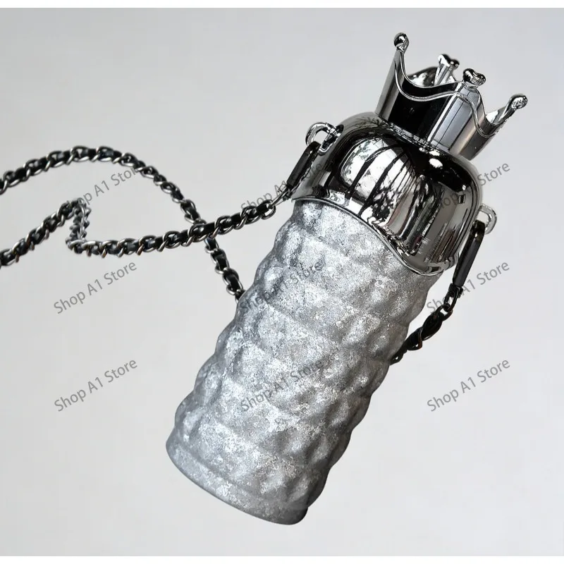 High End Crown Pure Titanium Thermos Cup Women's Large Capacity Straw Water Cup Good-looking Thermos Bottle Girl's Birthday Gift