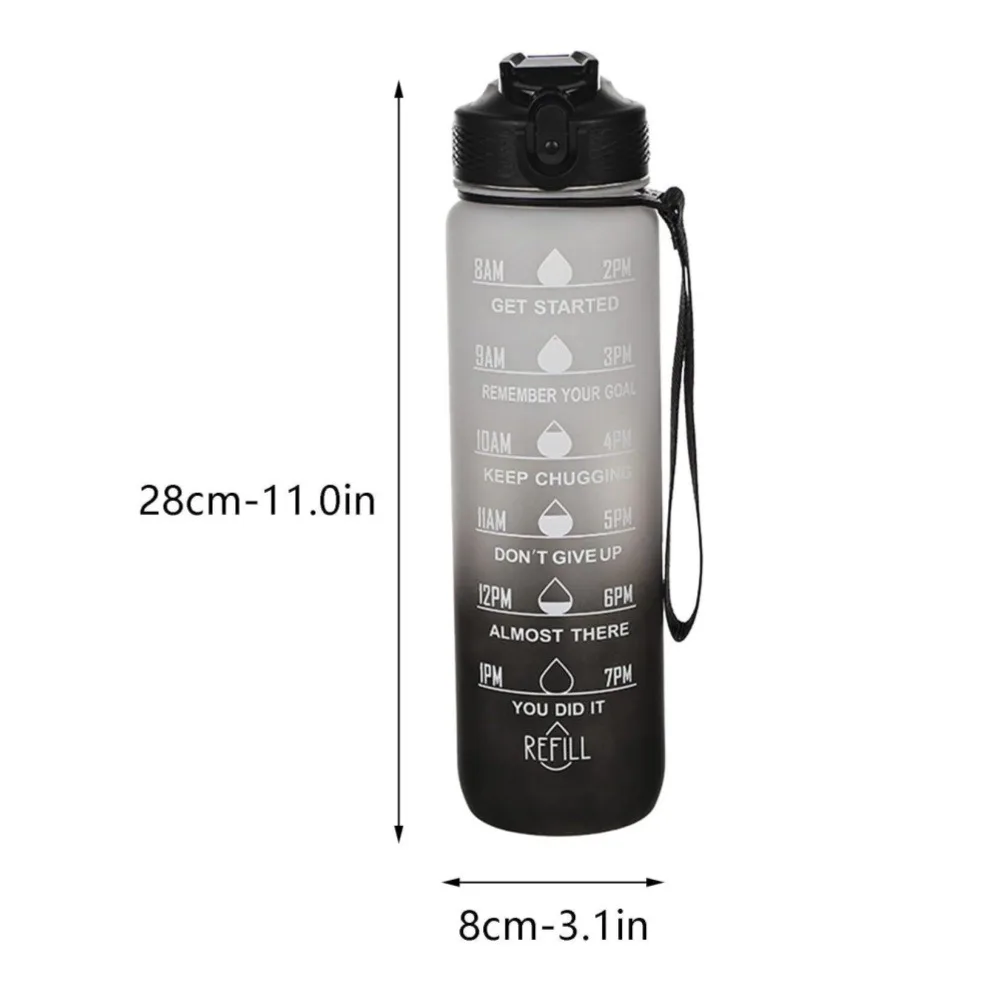 1000ml Leak Proof Water Bottles with Times to Drink and Straw Motivational Drinking Sports Water Bottle for Fitness Gym Outdoor image 6