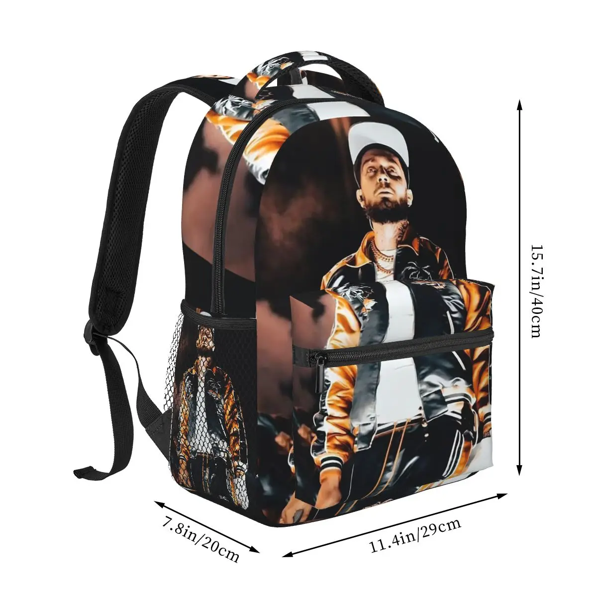 Rapper Jc Reyes Album Tour Graphic Student Backpack School Bag Hiking Travel Daypack for Men Women Fashion Bookbag Shoulder Bags