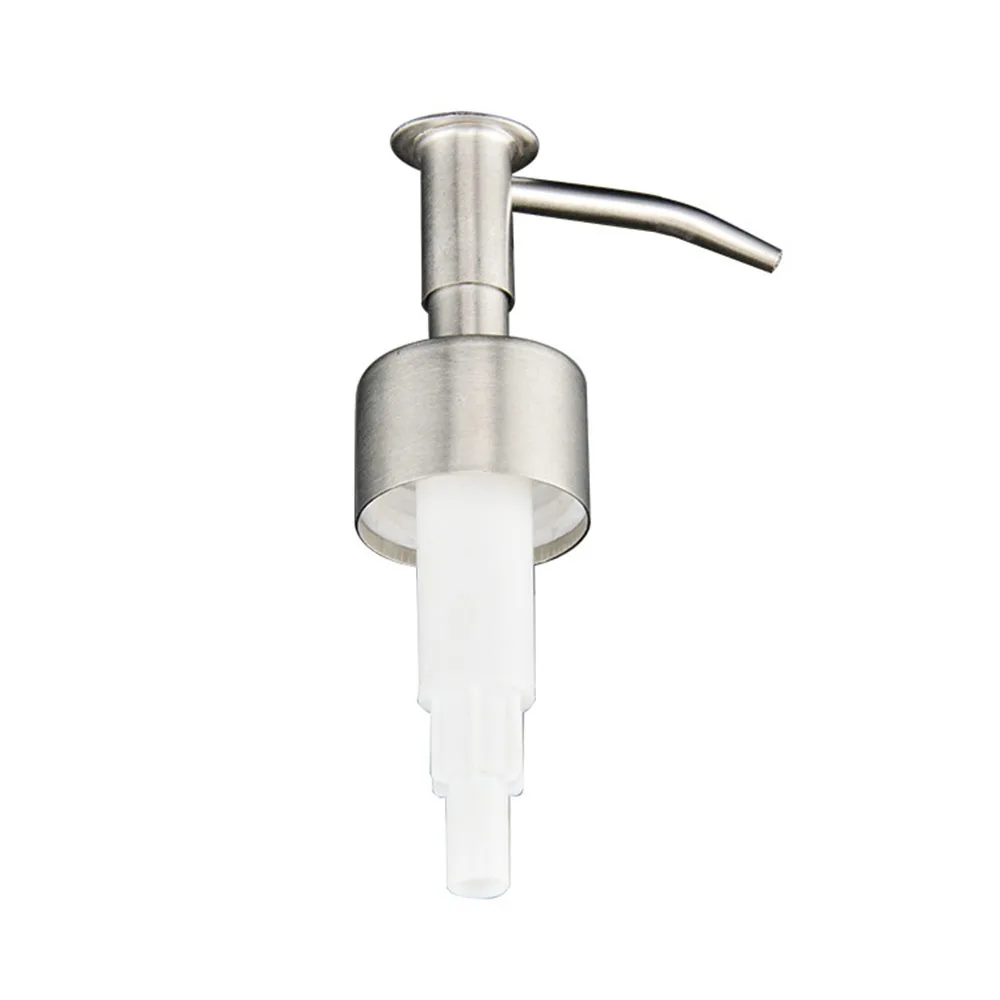 Durable Stainless Steel Soap Pump Head Reusable Replaceable Shampoo Pump Tube 28 Thread Press Nozzle
