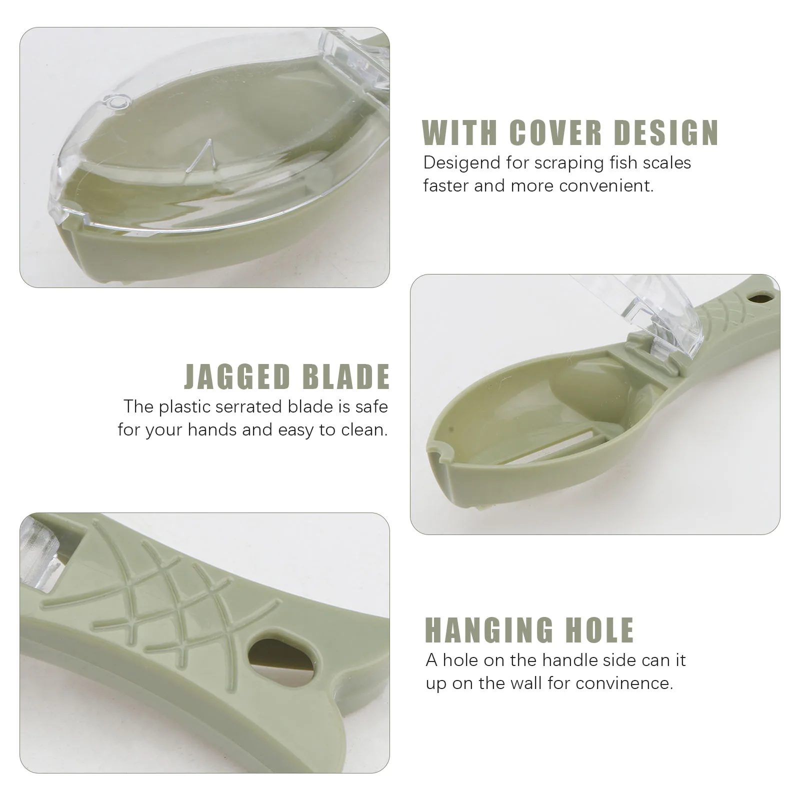 

Fish Scale Scraper Manual Brushing Fish Tool Green Safe ABS As Material for Fast Convenient Scale Removal