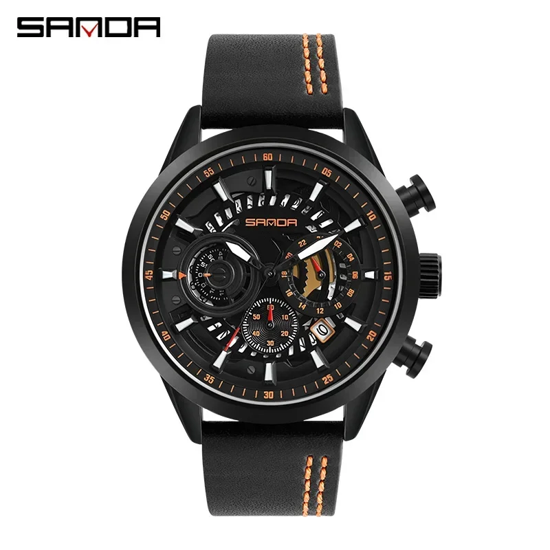 SANDA orologio da uomo di lusso Casual sport Outdoor militare impermeabile antiurto automatico orologio al quarzo in gomma 2024 Shock nuovo