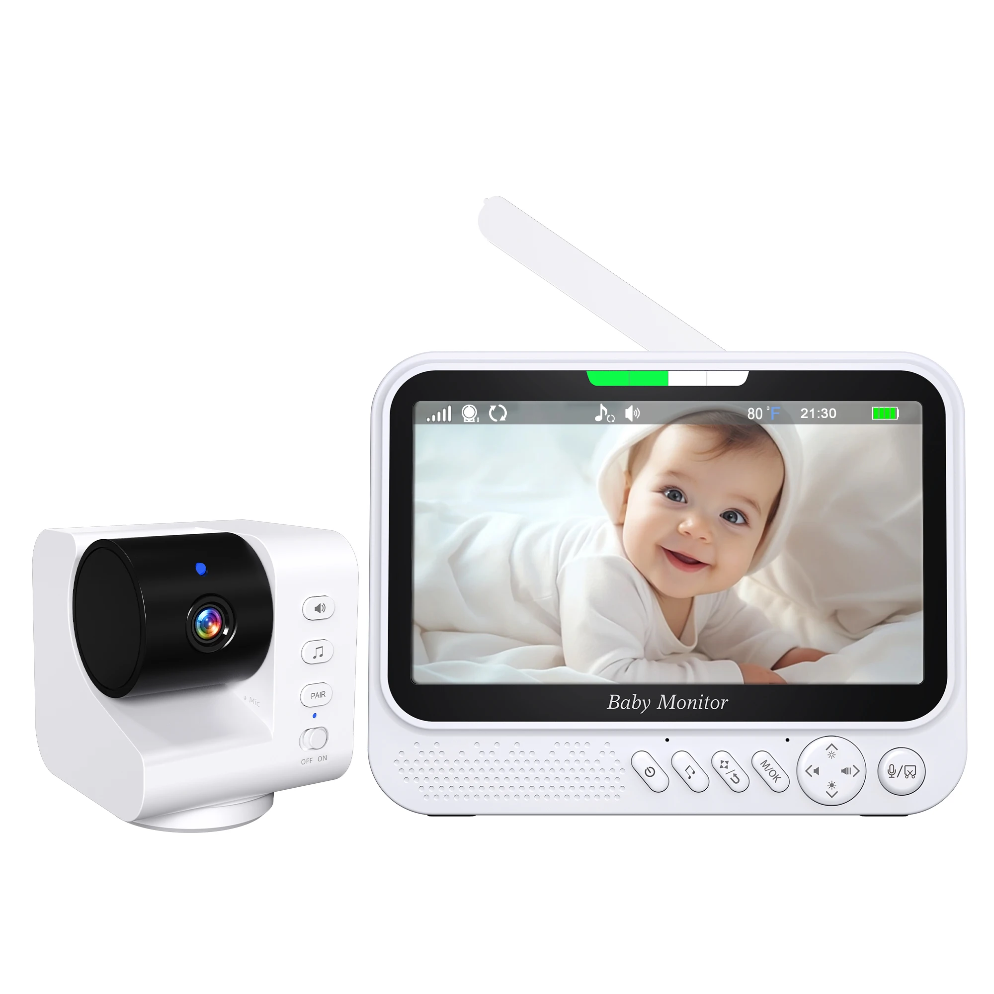 7Inch Screen PTZ Long Distance Digital Baby Monitor Temperature Monitoring Lullaby Babysitter Nanny Cam Intercom Baby Camera