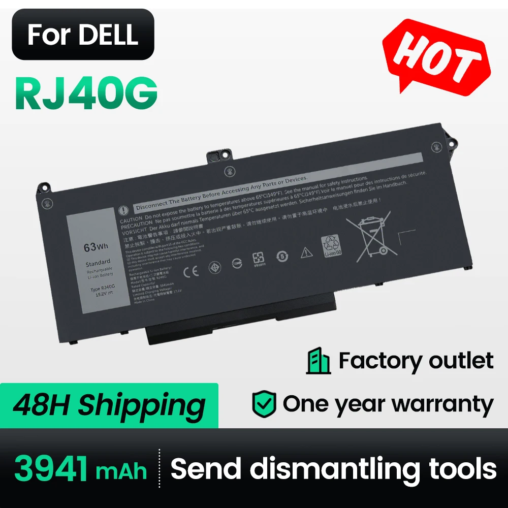 

Keyuan RJ40G Battery 5420|5520 for Dell Latitude 005R42|RJ40G 64wh/15.2V Latitude M3KCN|3ICP5/57/79
