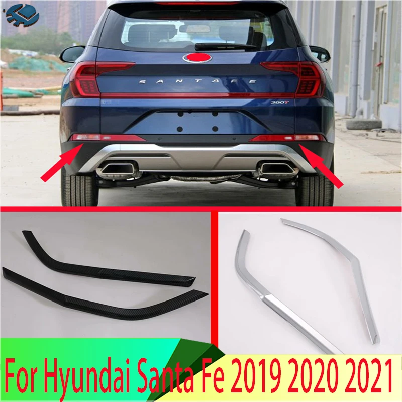 

Для Hyundai Santa Fe 2019 2020 2021, задний отражатель из АБС-пластика, противотуманная фара, крышка, накладка, рамка, стильный гарнир