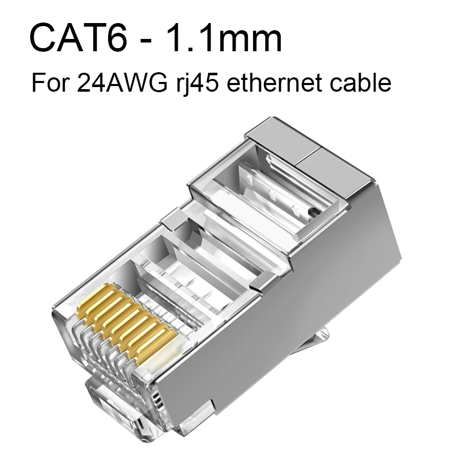 

rj45 connector cat6 network ethernet cable cat 6 plug 8p8c stp rg rj 45 male jack lan shielded gold plated 1.1mm