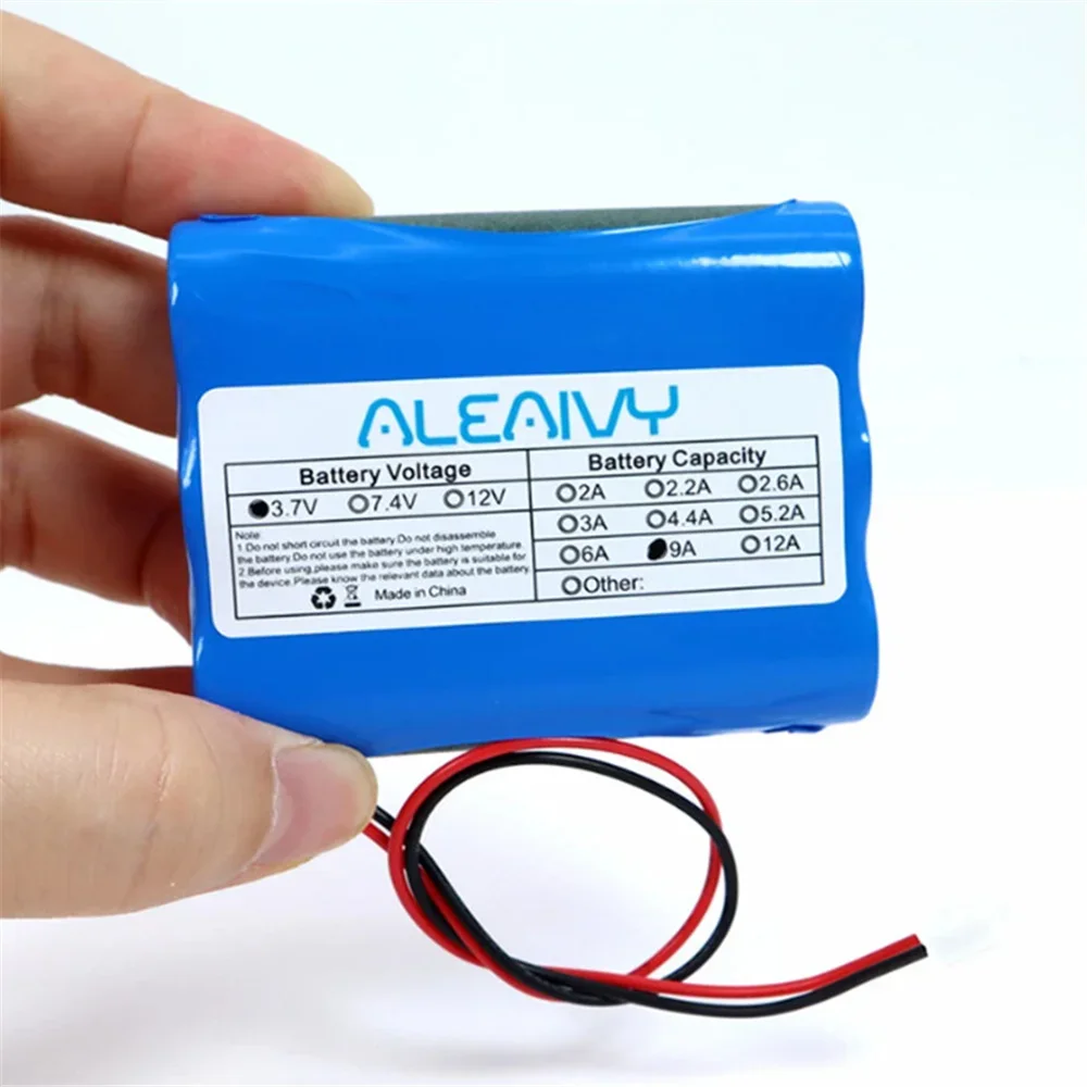 Aleaivy 3.7V 1S 18650 Lithium Battery Pack 12000mAh Fishing LED Light Bluetooth Speaker 4.2V Emergency DIY Battery with PCB