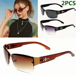 2PCS Fashion Oversized Sunglasses Women Plastic Female Big Frame Gradient Sun Glasses UV400 gafas de sol mujer