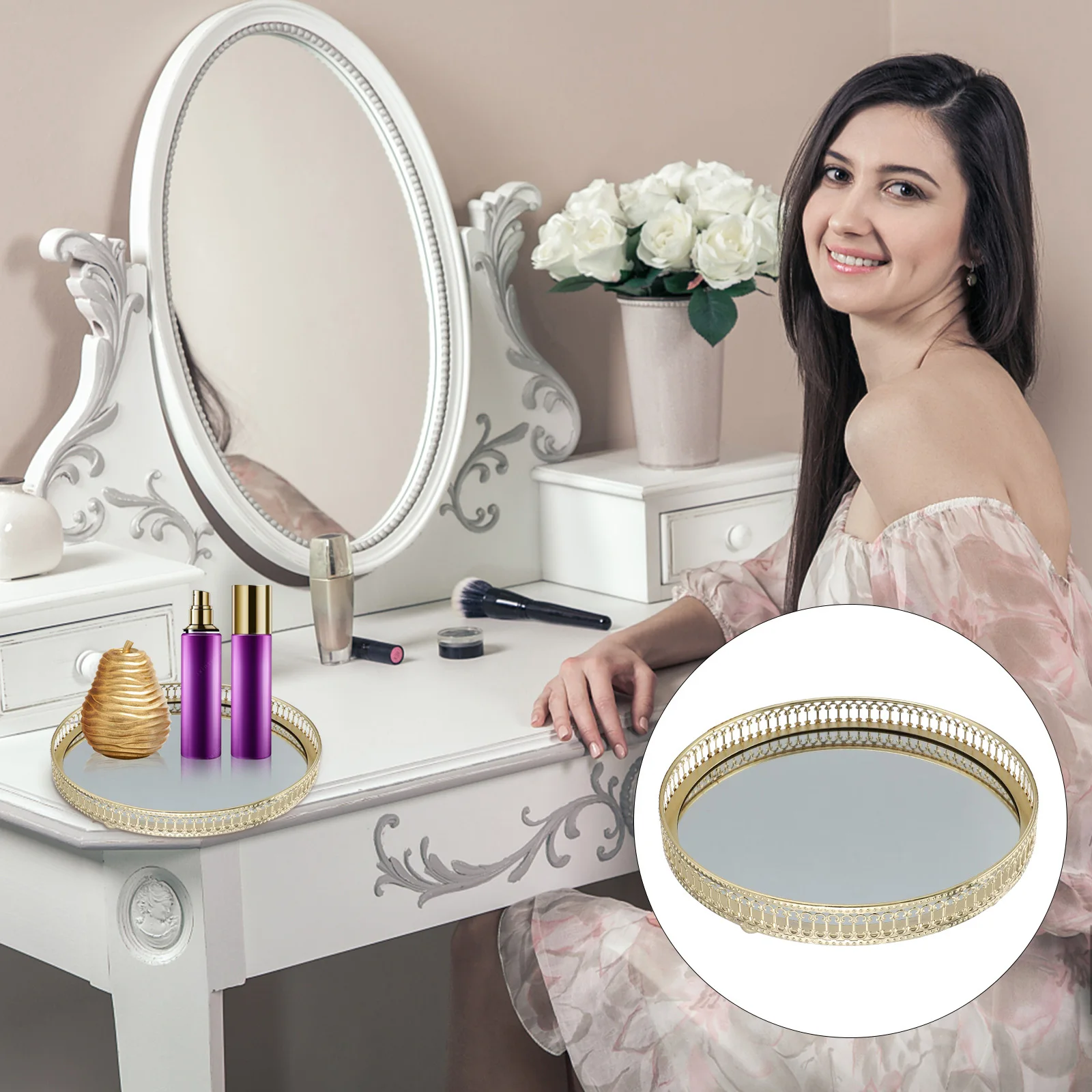 

Jewelry Storage Plate Home Adornment Glass Storage Plate Home Decor Cosmetics Tray