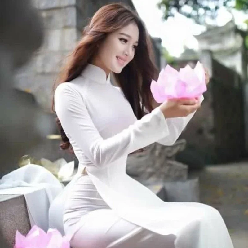 

Ao Dai Вьетнамское платье струящаяся юбка Платье Aodai Вьетнамская одежда Вьетнамский Ao Dai Длинный тонкий Cheongsam Aozai