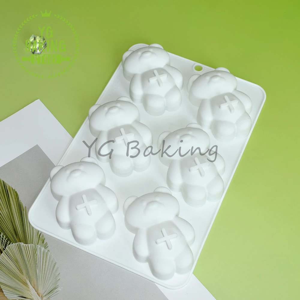 Dorica 6 Hole Baby Bear Chocolate Silicone Mousse Mold DIY Dessert Biscuit Mould Valentine\'s Day Cake Decorating Tools Bakeware