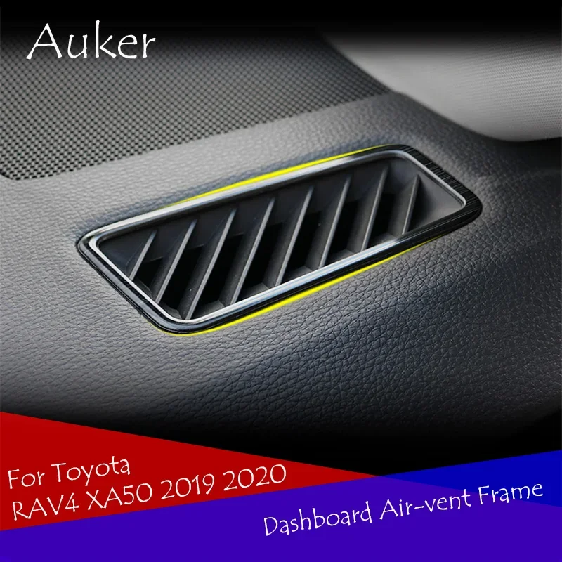 For Toyota RAV4 XA50 2019-2024 Stainless Steel Car dashboard one pillar air outlet vent trim frame sticker style