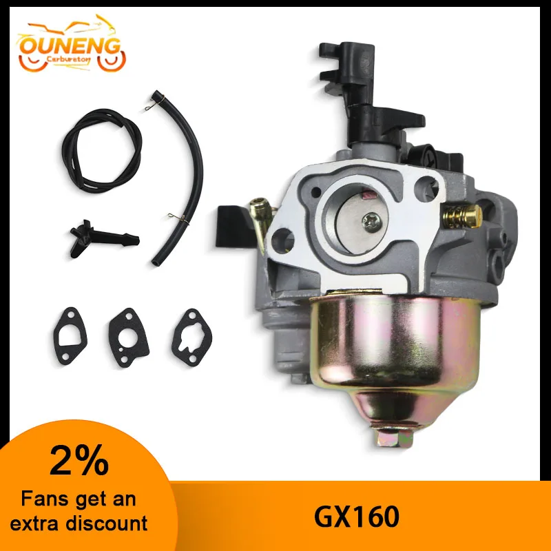 For Honda 168F 170F P19 P18 GX110 GX120 GX140 GX160 GX200 5HP 5.5HP 6.5HP 4 Stroke Carburetor Engine With Free Fuel Line Gasket