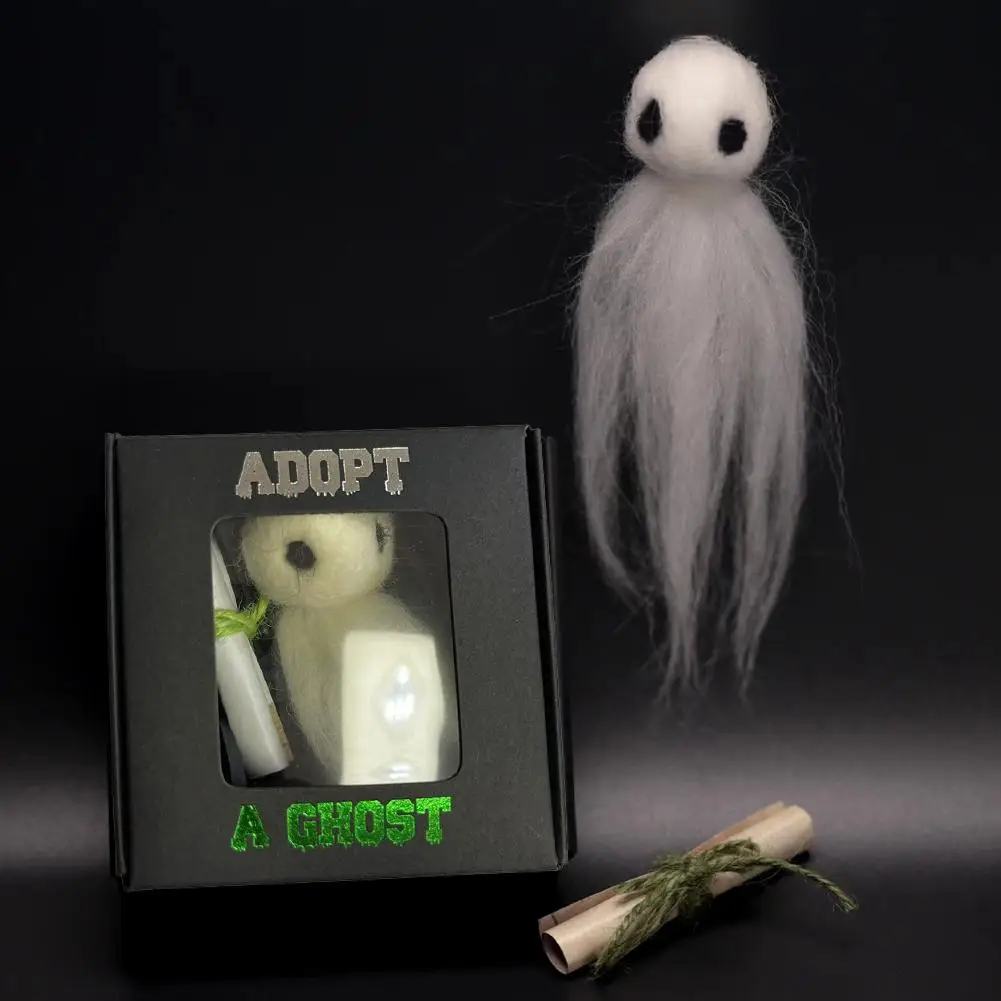 1 Juego de muñeco fantasma de Halloween con libro de contrato, juguete fantasma de bolsillo espeluznante de Halloween para familia, amigo, vecino, regalo