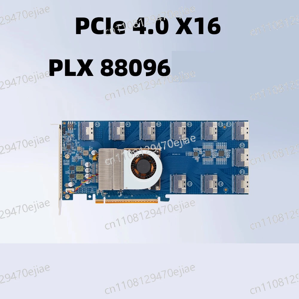 

Карта расширения PLX88096 (Riser) с 10 портами SFF8654 на 5 PCIe 4.0 x16 / 10 PCIe 4.0 x8 через U.2