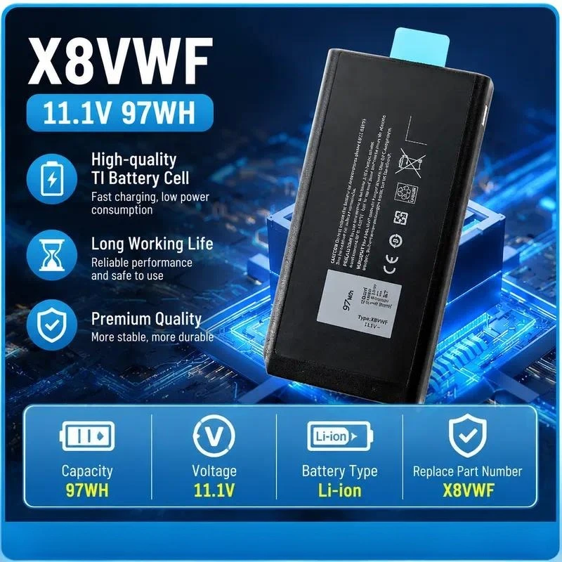 New Replacement Laptop Battery for X8VWF DKNKD 4XKN5 CJ2K1 XN4KN 5XT3V Notebook Computer Power Supply
