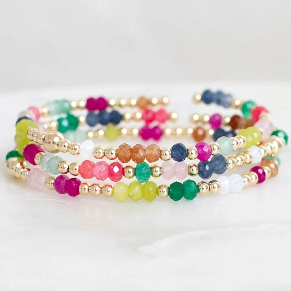 3pcs/Set Bohemian Beach Fashion Colorful Crystal Beaded Women Bracelet Set As Summer Gifts For Her 2024