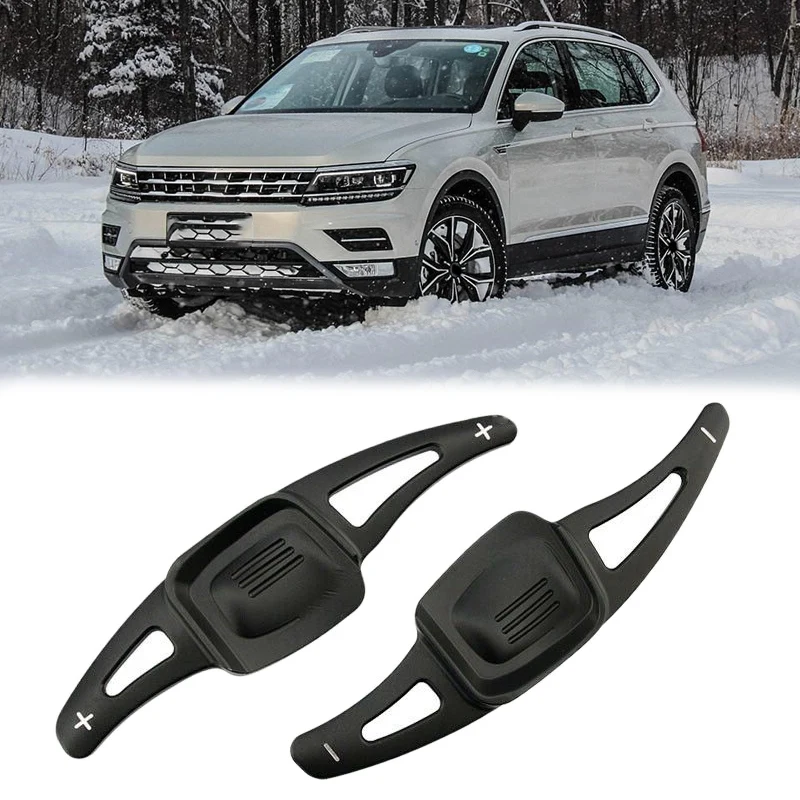 2 PièCes SéRies Extension de Palette de Changement de Vitesse de Volant de Voiture pour Tiguan / Arteon / Teramont Noir