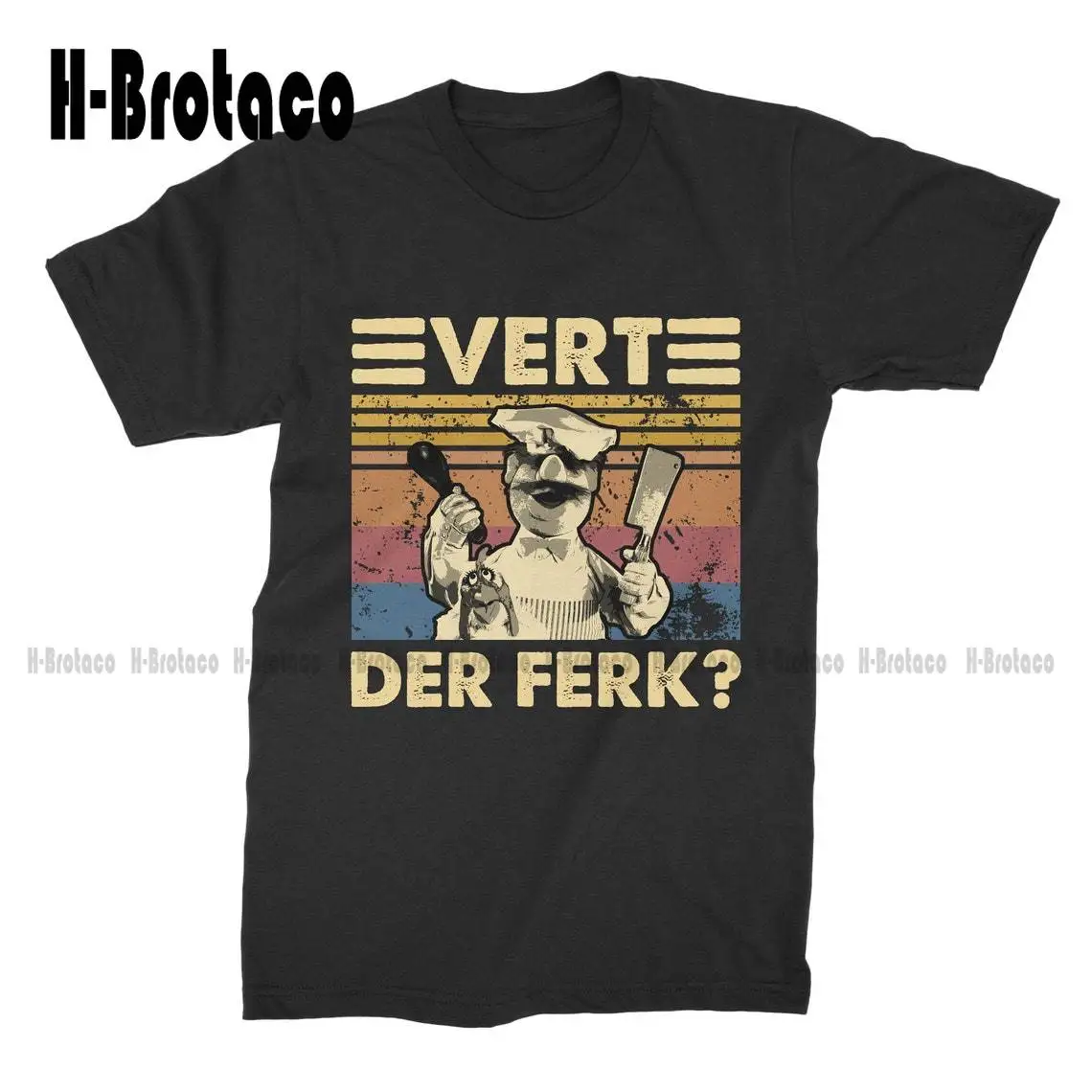 Swedish Chef, Vert Der Ferk Vintage T-Shirt T Shirt Custom Aldult Teen Unisex Digital Printing Tee Shirts Custom Gift Xs-5Xl