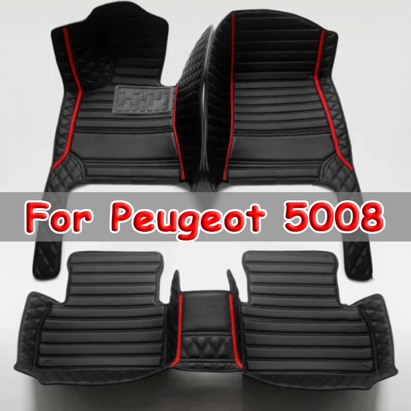 

Автомобильные коврики для Peugeot 5008 P87 MK2 2017 ~ 2023 Pad, роскошные кожаные коврики, прочные коврики, набор деталей интерьера, автомобильные аксессуары