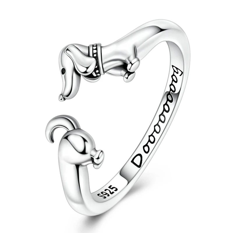 2026 New Original 925 Sterling Silver Sausage Dog Ring For Women Fit Wedding Party Jewelry Gift
