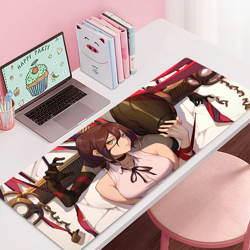 Mousepad Large Chainsaw Man Reze Gaming Keyboard Gamer Mouse Pad on The Table Desk Mat coaster Anime PC carpet Anime Mouse Mats
