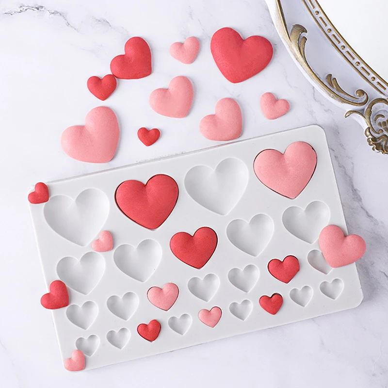 25 Cavity Love Silicone Molds DIY Heart Shaped Cake Mold Pastry Fondant Chocolate Cake Decor Tools Baking Supplies Resin Mould