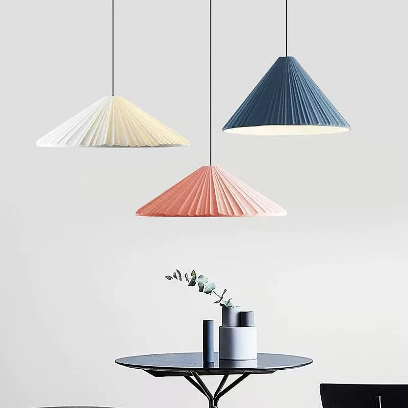 Nordic Simple Macaron Color Dining Room Pendant Lights Resin Restaurant Kitchen Decor Chandeliers Bedroom Hanging Lamps Fixtures