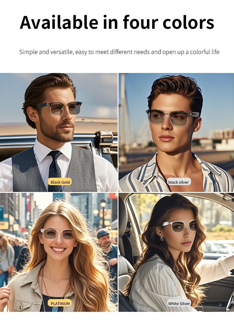 KOIPSSE Smart-Brille, schwarze Technologie, hochwertige Outdoor-Sportarten für Erwachsene, Strand, Fahren, integrierte Lautsprecher, Musik spielen, Dual-Touch-HIF – Detail 2