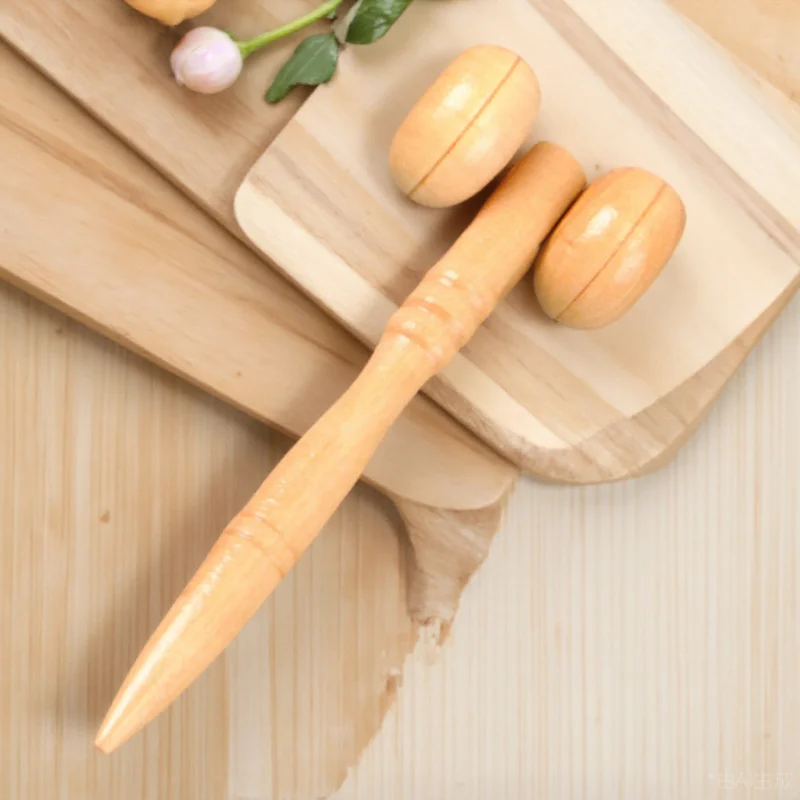 

Wooden Face Mini Massager Manual Rolling Beauty Tool for Men Women Unisex Smooth Handle Wooden Massage Roller Relaxation