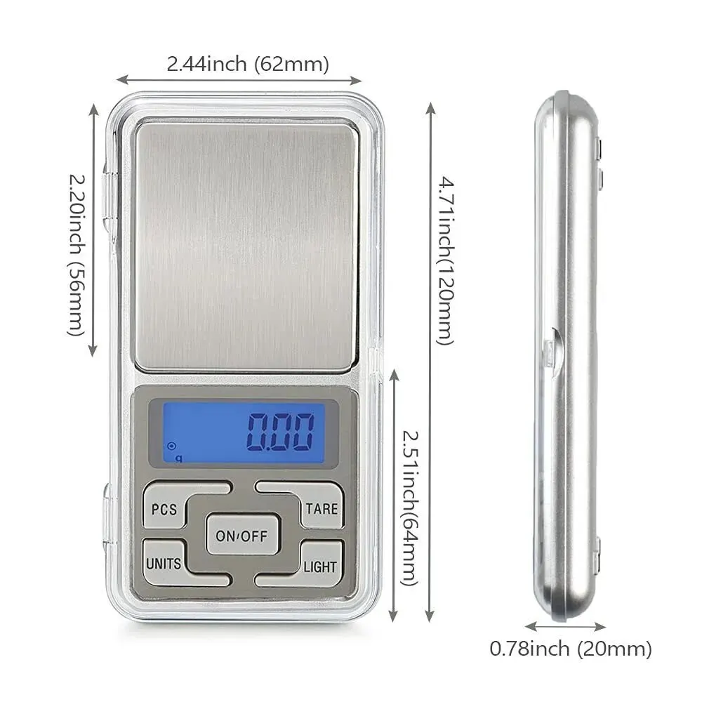 0.01-500g Jewelry Scales Weight Diamond Balance Kitchen Weighing Digital Pocket Mini Scale Bathroom