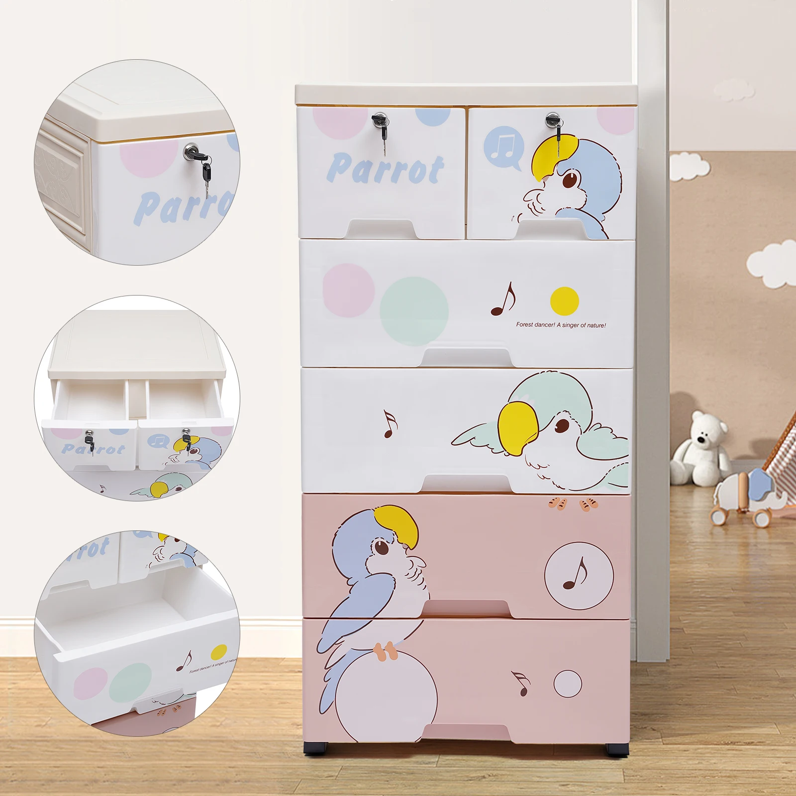 

Modern Drawer Unit Plastic Organizer Storage Rolling Parrot Cabinet Dresser With Drawers Closet Storage Cabinet