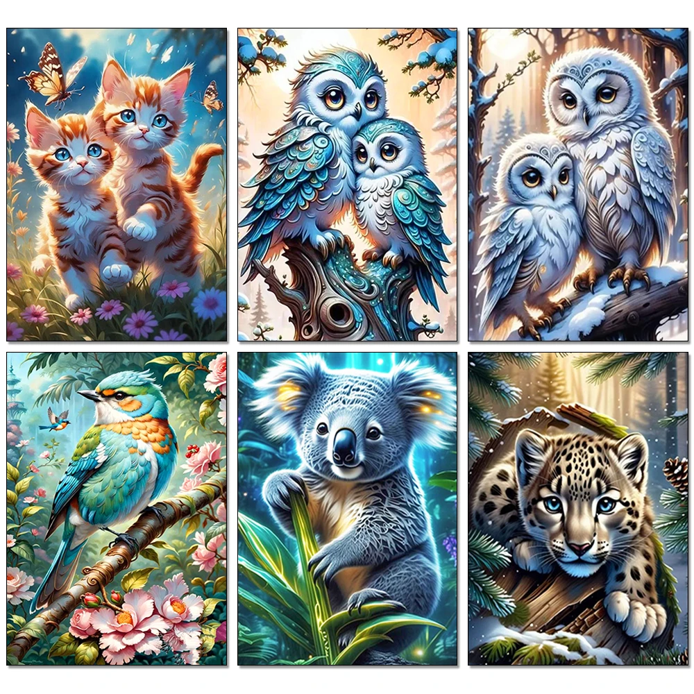 5D Diamond Painting Animals Koala Owl Mosaic Cross Stitch Wholesale Complete Kit Embroidery Children\'s Handicraft Hobbies