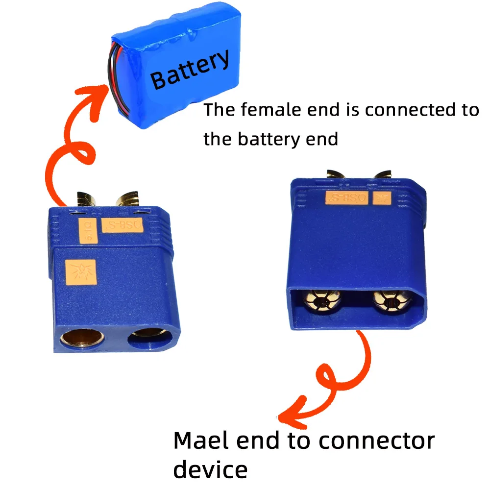 Connecteur QS8 mâle et femelle à courant élevé, application de connecteurs anti-étincelle, chargeur de batterie, télécommande, jouets importateur